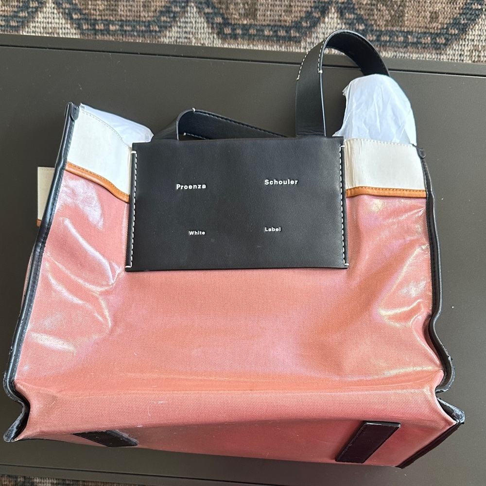 Proenza Schouler Extra Large Morris Canvas Tote in Pink and Black Tote